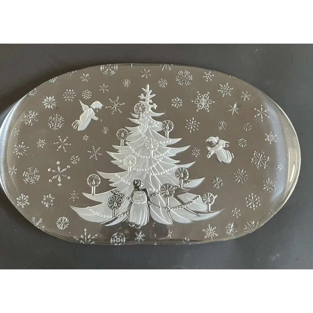 WMF Glas Galerie Christmas Tree Glass Stollenplatte Platter Made‎ in Germany 16